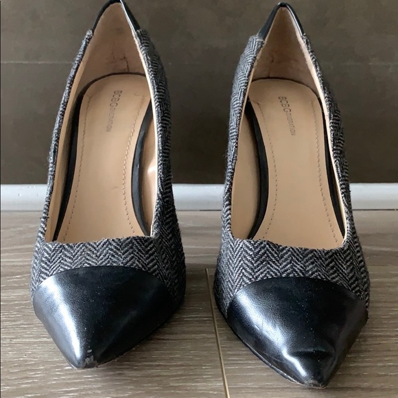 BCBGeneration Chevron Fabric w/Leather Toe Pumps - Picture 5 of 6
